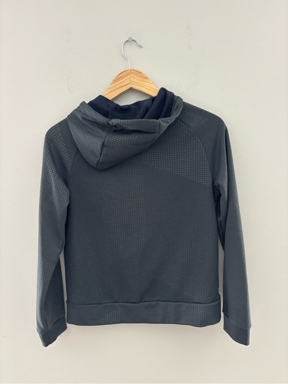 Nike Dri-FIT Youth Large Black Full Zip Hoodie Oversized Swoosh Athletic Jacket - Picture 2 of 3